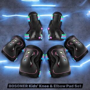 🌟 BOSONER Kids' Knee & Elbow Pad Set - Adventure-Ready Protection! 🌟 NWOT (M)